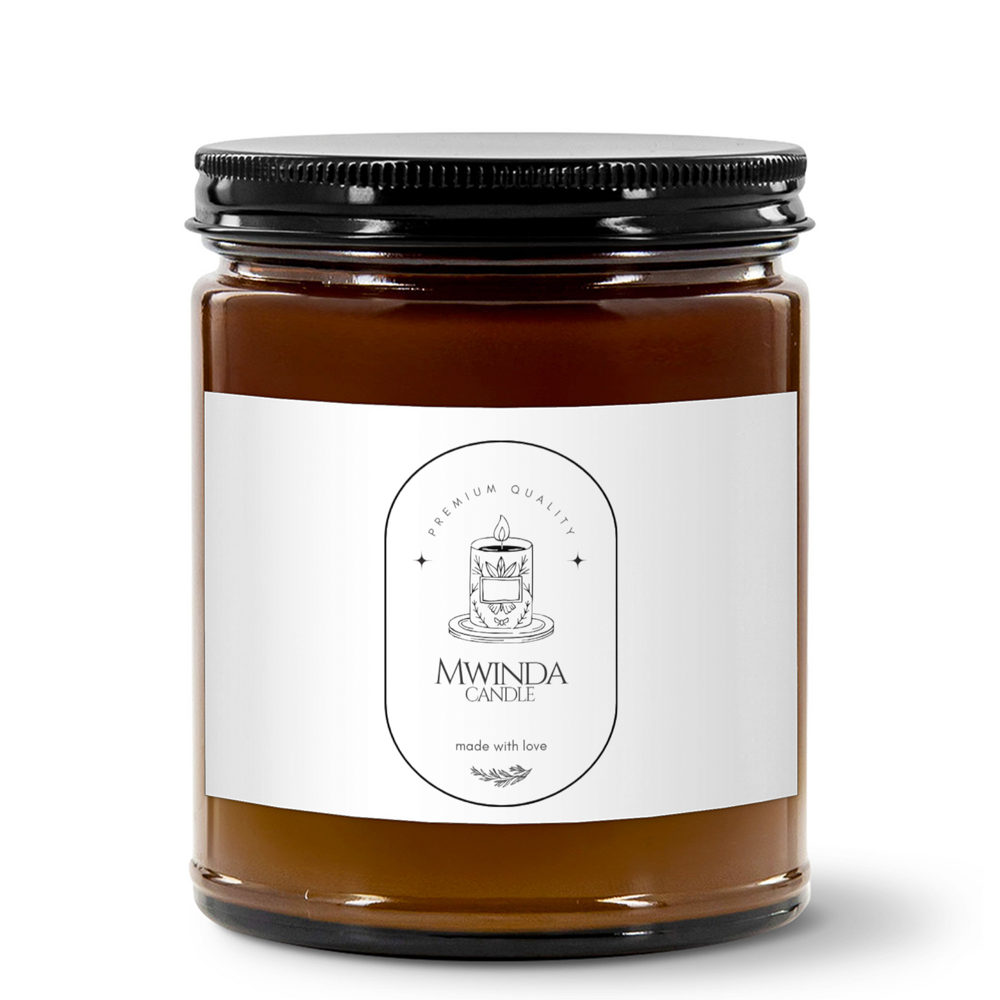 Fresh Balsam Scented Candle β 4oz Amber Glass Jar with Black Lid | Crisp Woodsy Soy Candle for Home & Gifts