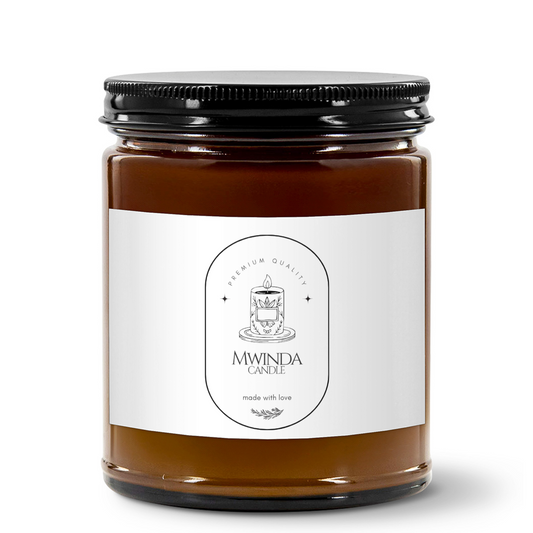 Fresh Balsam Scented Candle – 4oz Amber Glass Jar with Black Lid | Crisp Woodsy Soy Candle for Home & Gifts