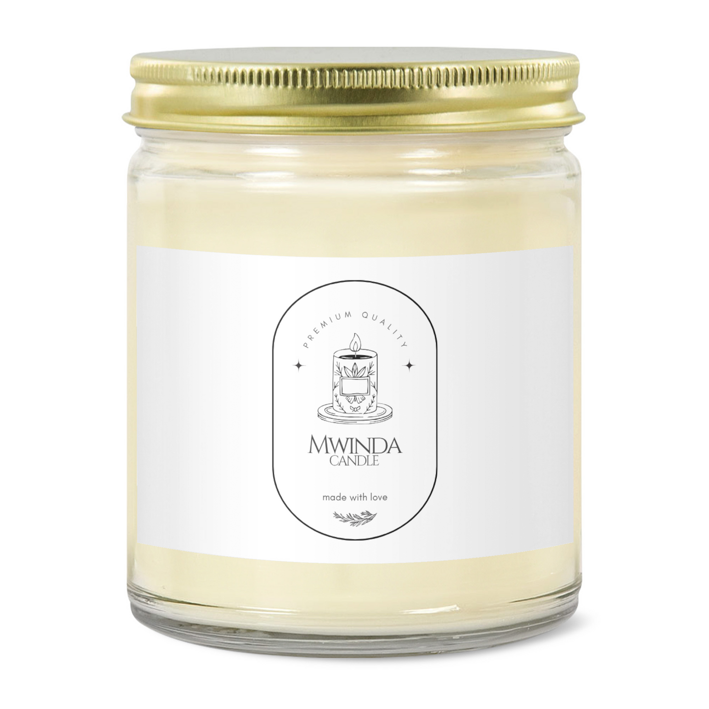 White Sage & Lavender Scented Candle β 9oz Clear Glass Jar with Gold Lid | Calming Herbal Soy Candle for Relaxation & Home
